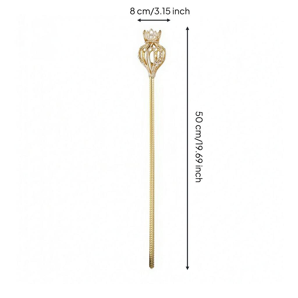 Gold-Tone Copper Enchantment Rod Electroplated Crystal Embellished