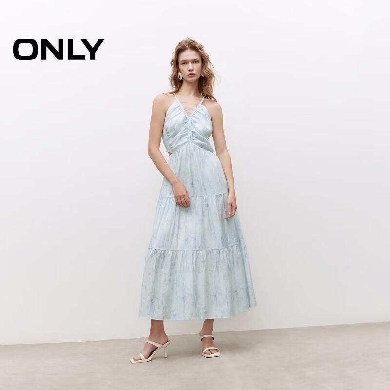 Only 2025 Floral Print V-Neck Tie-Front Midi Dress