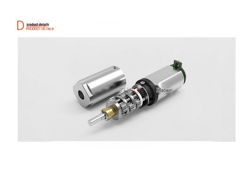 13:1 Reduction Ratio Geared Motor with Encoder & Powder Metallurgy 2-Stage Gearbox