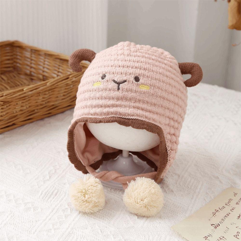 Warm Plush Baby Beanie Lamb Design Earflap Cap Comfort Kids Knit Hat Kids