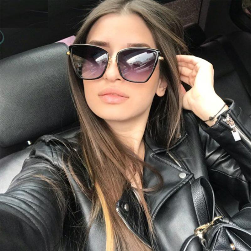 New Brand Vintage Cat Eye Sunglasses Women Retro Driving Round Metal Frame Sun Glasses For Female Mirror UV400 Eyewear