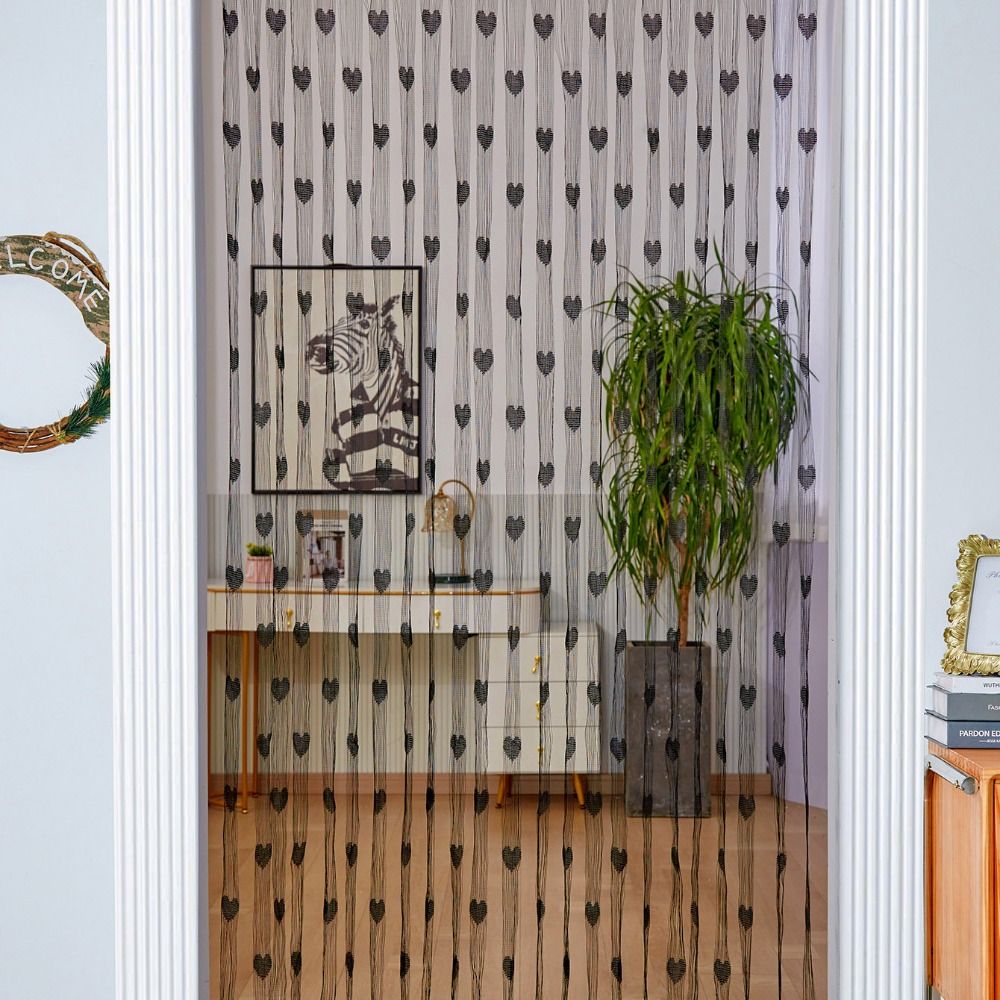 Line Curtain Love Heart String Curtain Room Divider Tassel Curtain Door Curtain  Home Decor