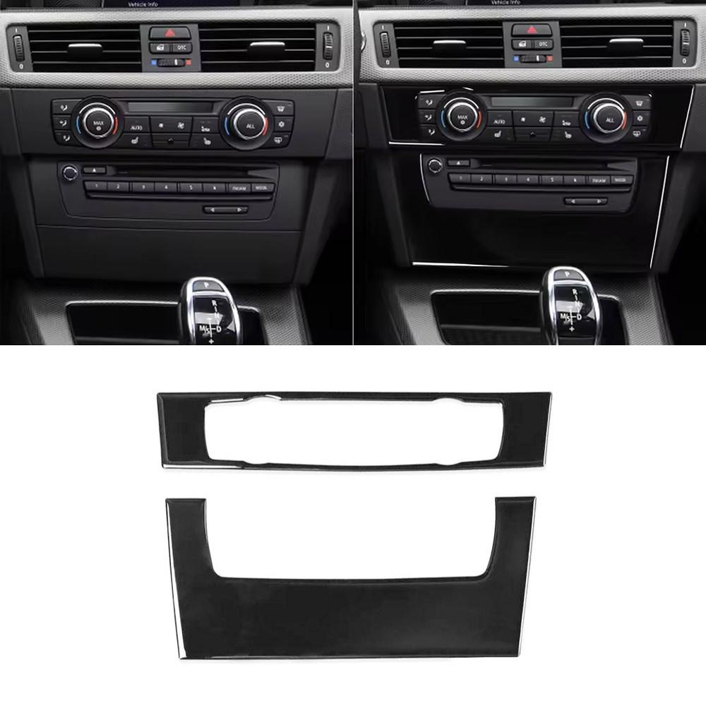 For BMW 3 Series E90 E92 E93 2005-2012 Car Interior Accessories Center Control Air Conditioner CD Control Panel Frame Trim Black