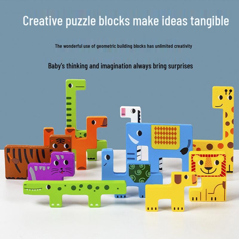 Wooden Tetris Puzzle: Early Education & Logical Thinking Toy for Kids