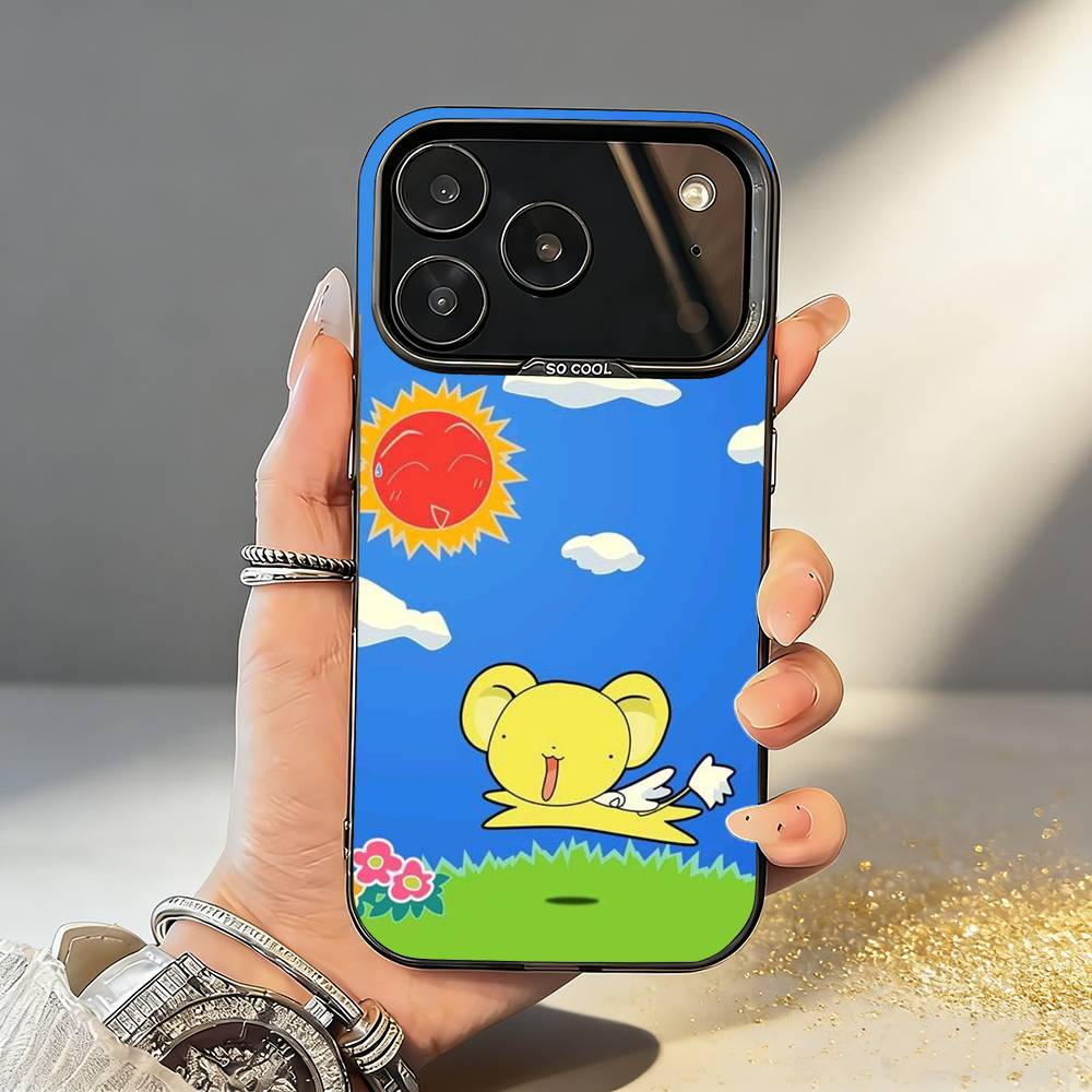 Card C-Captor Anime S-Sakura Phone Case For iPhone17,16,15,14,13,12,11,Pro,MAX Gray Matte Silicone Black Cover
