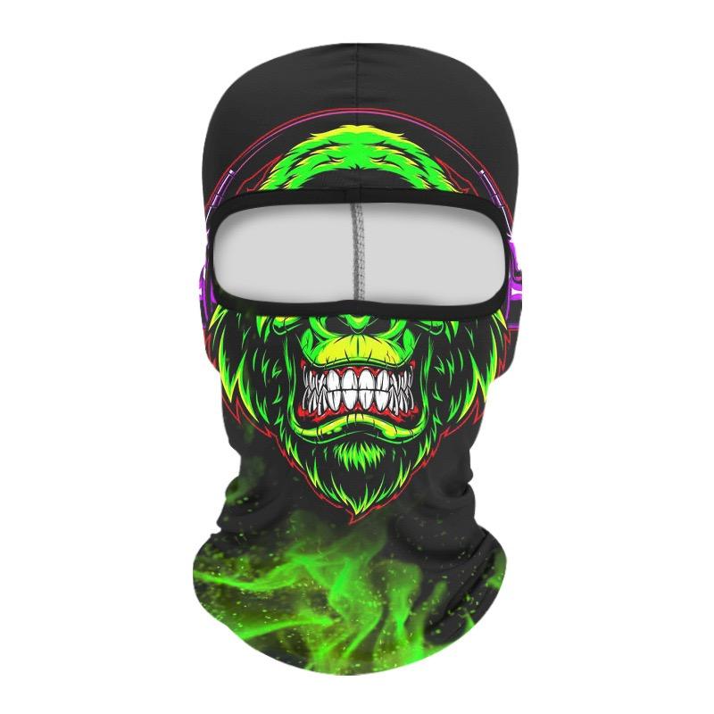 Skull Print Balaclava Face Mask, Ice Silk Cooling Breathable Sun Protection Full Face Cover for Cycling Running Hiking Outdoor Sports