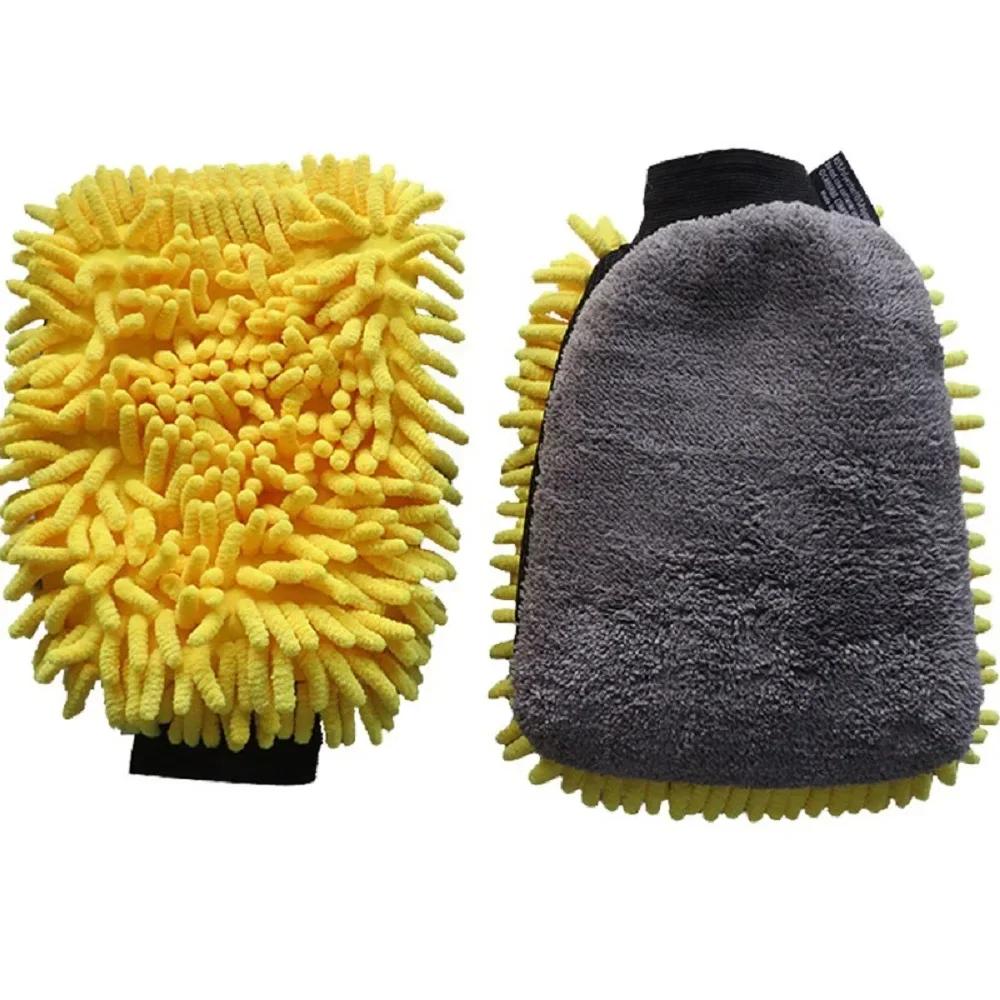 Car Chenille Premium Scratch-Free Microfiber Wash Mitt Waterproof Car Thick Cleaning Mitt Wax Detailing Brush Auto Care Glove