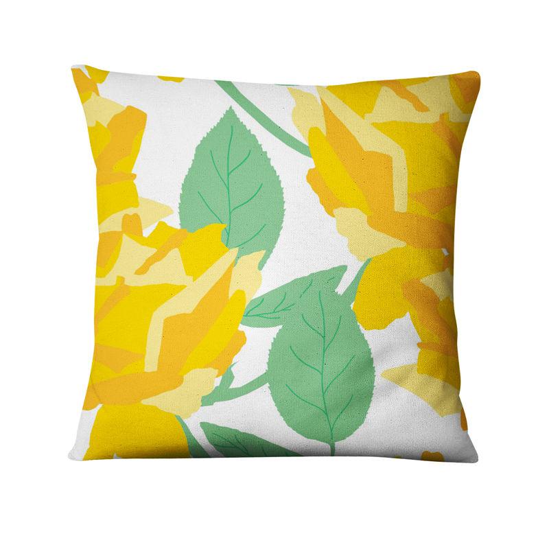 Art Beautiful Flower Print Pattern Cushion Cover for Home Living Room Sofa Bedroom Decoration Throw Pillow Cover