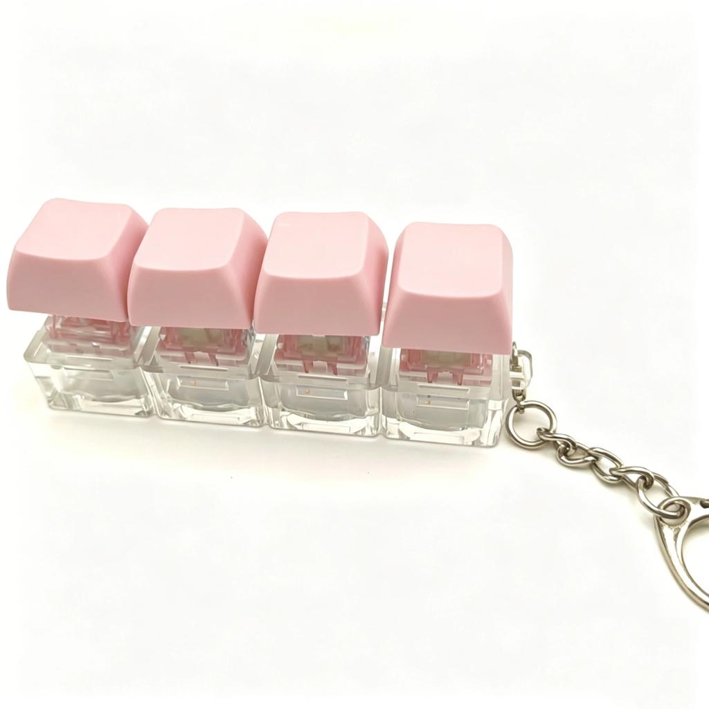 1Pcs 4 Keys Finger Keyboard Caps DIY Keyboard Clicker Toys Button Keycap Keychain For Adult Relief Stress Toy