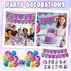 Birthday Theme Party Decoration Banner Pull Flag Cake Flag Balloon- Set