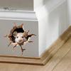 Removable Glass Window Clings Peeking Mouse Wall Sticker, 3D Broken Hole Effect Decals, Funny Waterproof PVC Decals Stickers, Art for Bedroom
