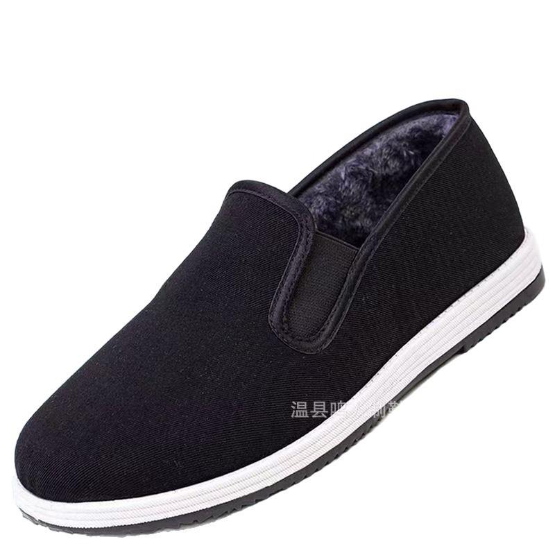 Winter lasagna cloth shoes men's velvet and cotton to keep warm middle-aged and elderly fathers non-slip one-pedal men's shoes