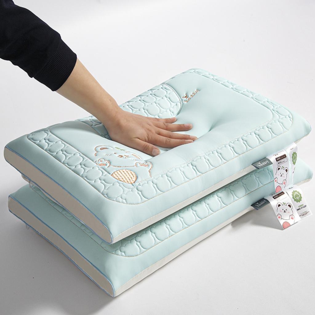 Yongyouwan Embroidered Cool Silk Latex Neck Pillow