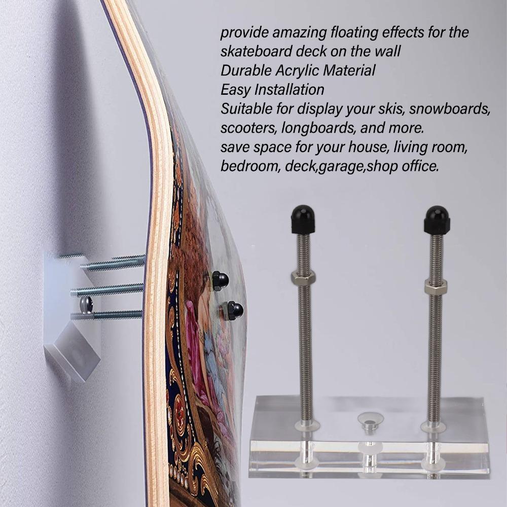 Wall Mounted Display Rack Transparent Skateboard Hanger Easy Install Wall Mount  Wall Organize