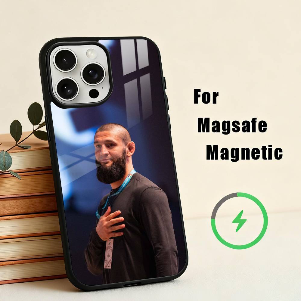 K-Khamzat C-Chimaev-v Phone Case For iPhone17,16,15,14,13,12,11 Plus,For Magnetic Wireless Charge Cover
