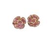 Minimalist Flower Silver Needle Earrings With Sparkling Zircon For Office Wear Women