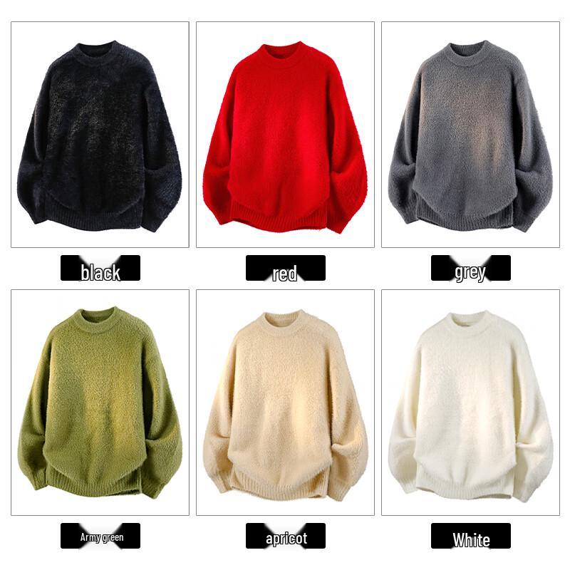 Mao Ren Unisex Thick Warm Round Neck Pullover Sweater