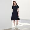 Chuyu Women's Sporty Colorblock Polo Midi Dress