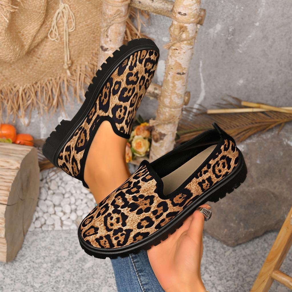 Damen flache Sneaker zum Hineinschlüpfen Lässige Leopardenmuster Schuhe Frau 2026 Herbst Patchwork Mode Schuhe Damen Bequeme Sneaker Damen