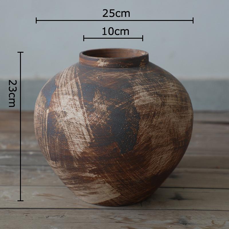 

Retro Texture Ceramic Vase Creative Hydroponics Plant Pot Table Decoration Flowers Arrangement Floral Vases Room Aesthetic Decor