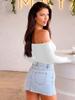 Sexy Girl Long Sleeve Knit Top With Metal Buckle And Off Shoulder Design For Streetwear Style