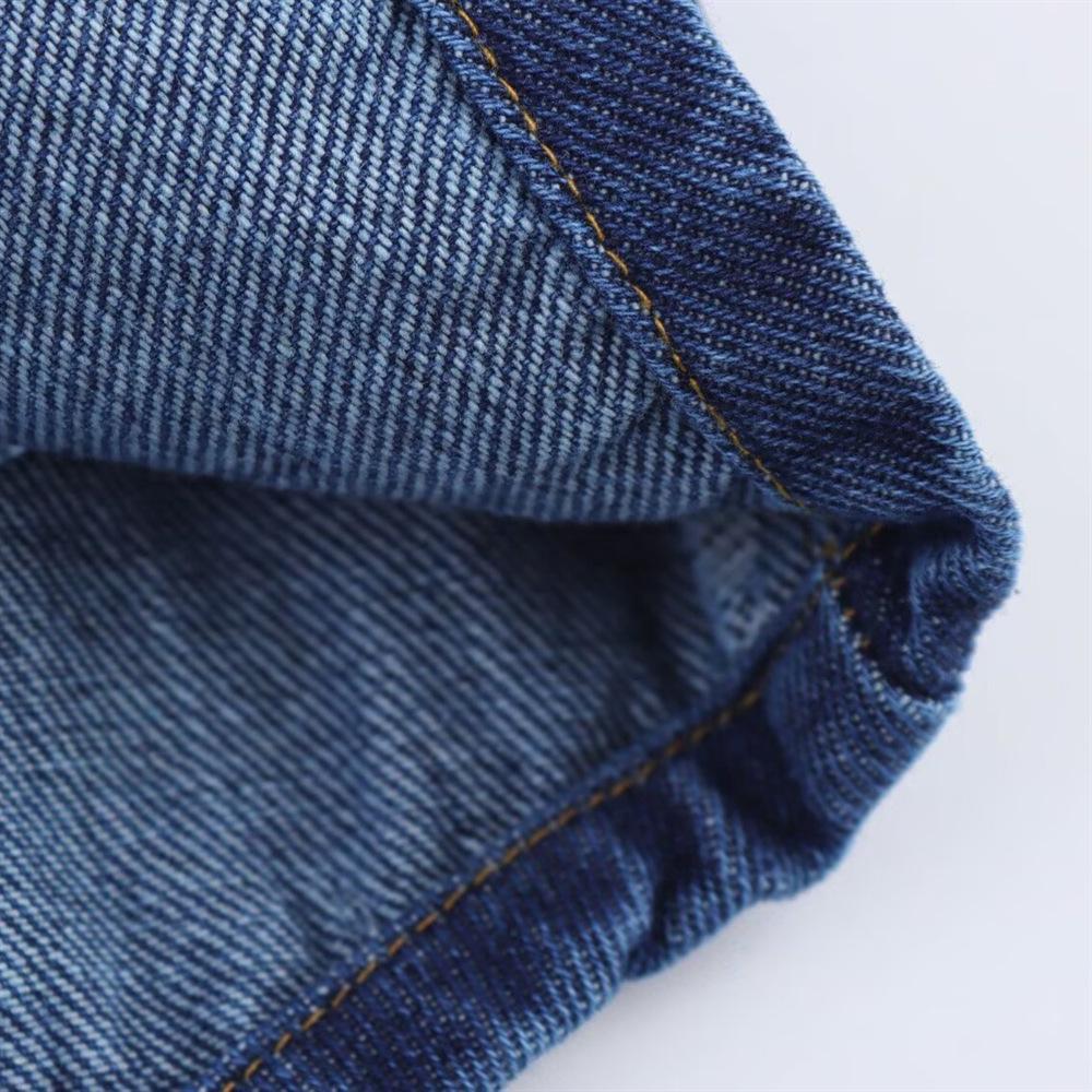 Women's Spring 2025 Versatile Long-Sleeve Denim Jacket with Turn-Down Collar