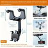 Universal 360 Car Phone Holder - Rearview Mirror Mount with Foldable Bracket for GPS Navigation