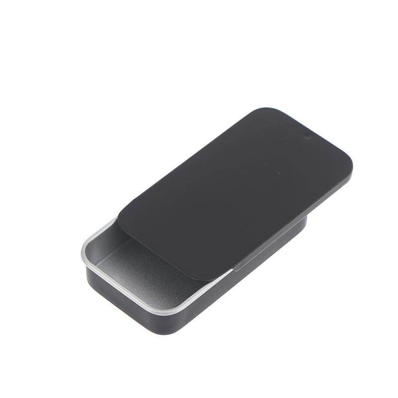 60*34*11mm Slide Cover Aluminum Box Refillable Containers Square Storage Box Cosmetic Lip Balm Cream Jewelry Pill Case