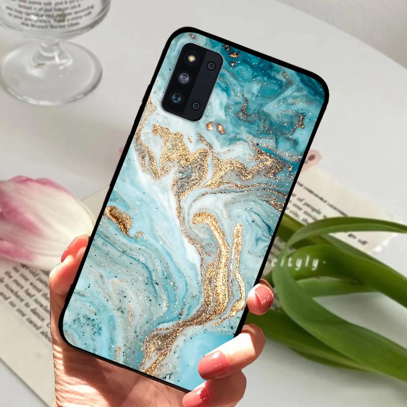 Silikonowe Etui Na Samsung F52 5G Urocze Zwierzątko TPU Czarna Pokrowiec Na Telefon Na Samsung Galaxy A52 4G 5G M52 Geometryczne Fundas Zderzak