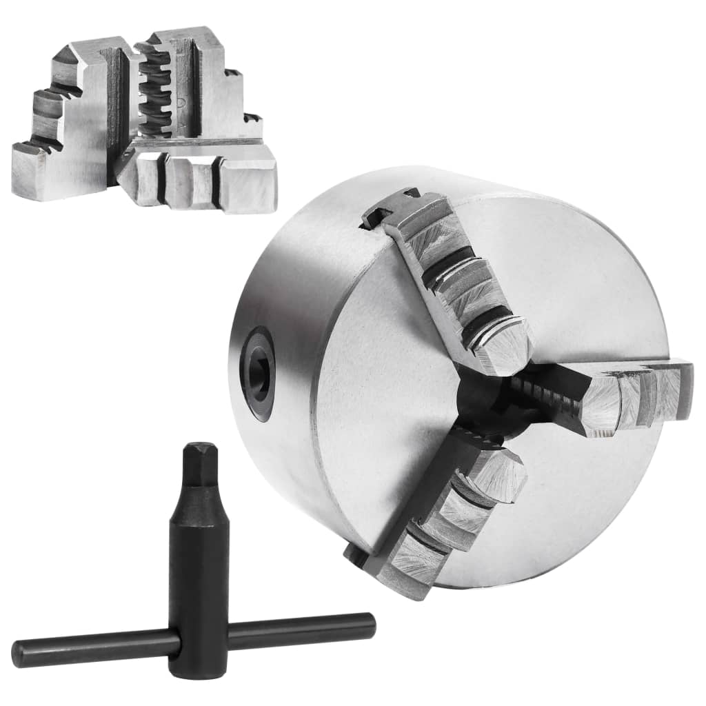Vidaxl Mandrino Autocentrante per Tornio, 3 Ganasce, 100 Mm, Acciaio