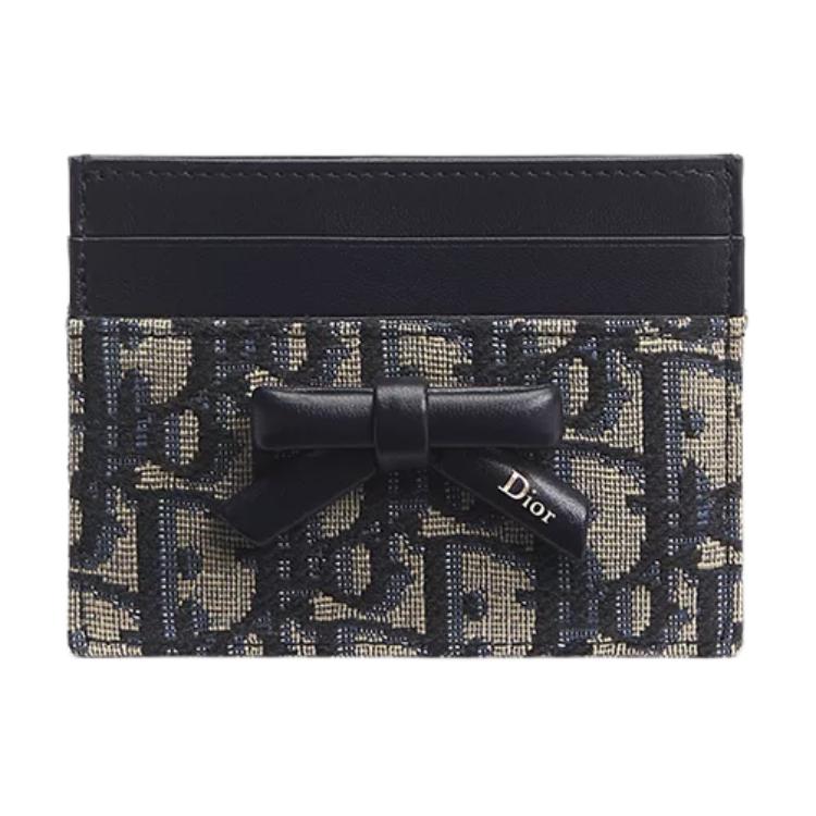 

Dior Oblique Bow Freesia Gold Logo Butterfly Knot Cotton And Leather Card Holder Women Card Holder Blue S2500OUQY-M928 Basic Set (Bag+Dust Bag)
