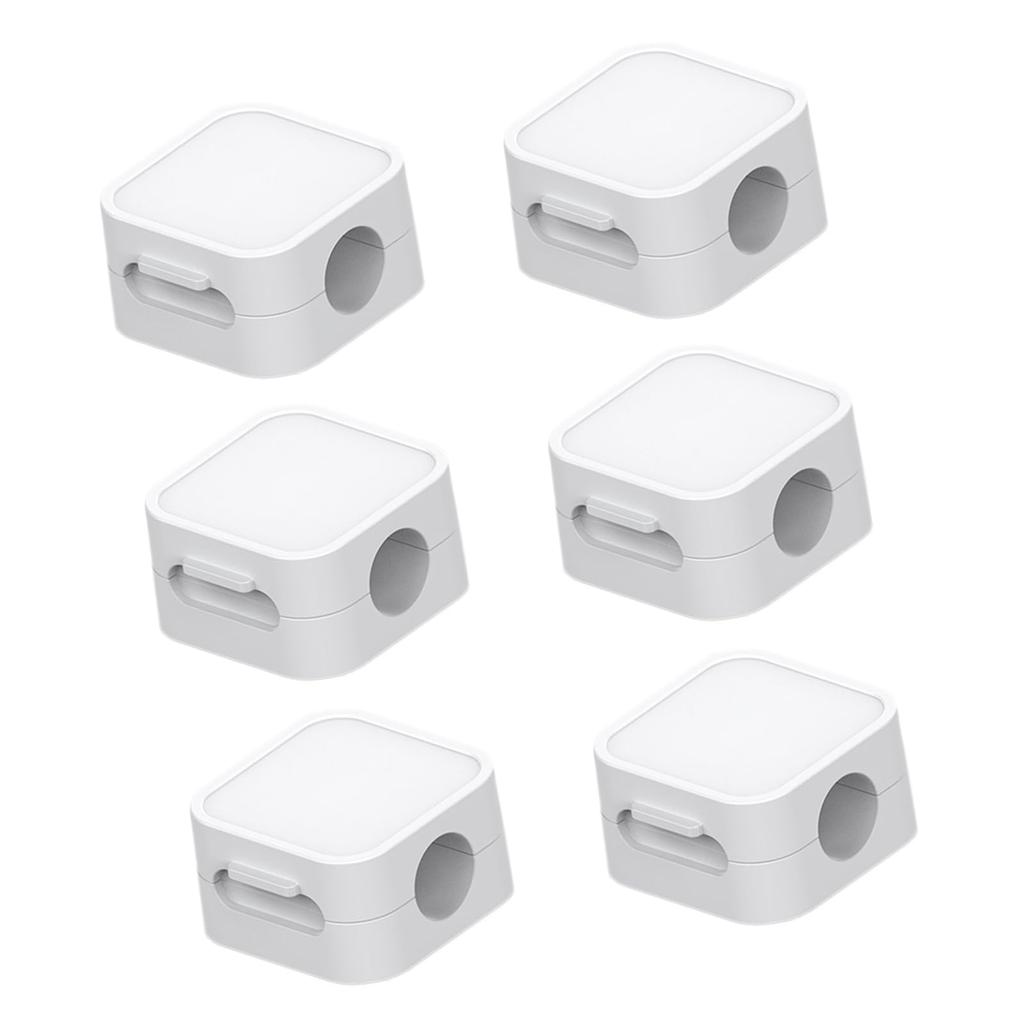 Cable Clips, Wire Holders, Convenient Magnetic Cable Holders for Car Organizing, Desk Use, and More - Pack of 6