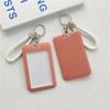Multicolor Matte Plastic Id Card Holder Wrist Lanyard Scratch Resistant Shell For Students Office Workers Access Cards