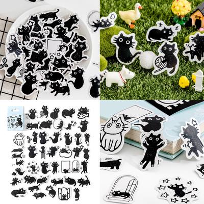 45x/Box Katzen Thema Themen Aufkleber Wasserflasche Aufkleber Dekorative Aufkleber Tiere Aufkleber für Skateboards Scrapbooking