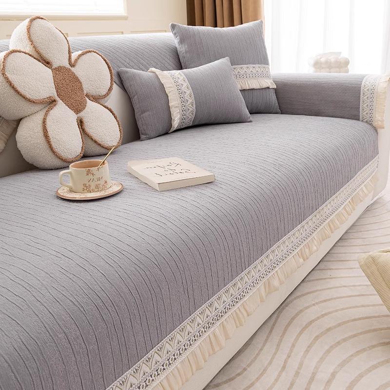 Chenier Sofa Cover Is Universal In All Seasons, Anti-Grab And Anti-Stick Sofa Cover, French Cream Wind Non-Slip Sofa Cushion
