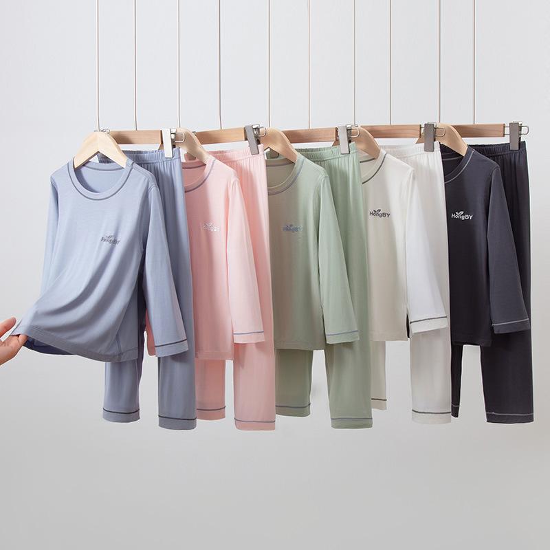 Children's pajamas Modal boys long-sleeved trousers summer middle and older children's loungewear parent-child suit girls' air-conditioned clothing