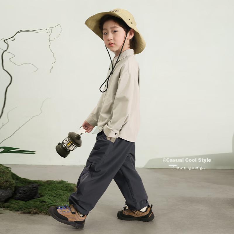 LUSON Chen Da Zhu Boys' Outdoor Quick-Dry Cargo Pants, 2025 Spring And Autumn New Style Trendy Long Pants, Children's Trousers