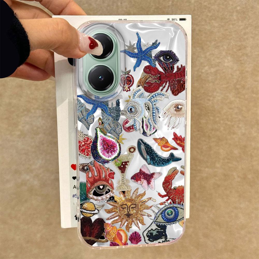 Planet Fruit Sun Eye Water Texture Women Girls Phone Case for Xiaomi Poco X5 X7 M6 Pro X6 X3 Pro NFC C75 C71 C65 C61 M5S Cover