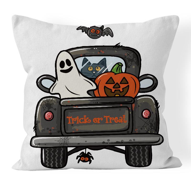 Halloween Cushion Cover 45x45 Pillowcase pumpkin witch car Printed Sofa Cushions Decorative Pillowcover Home Decor Pillow case