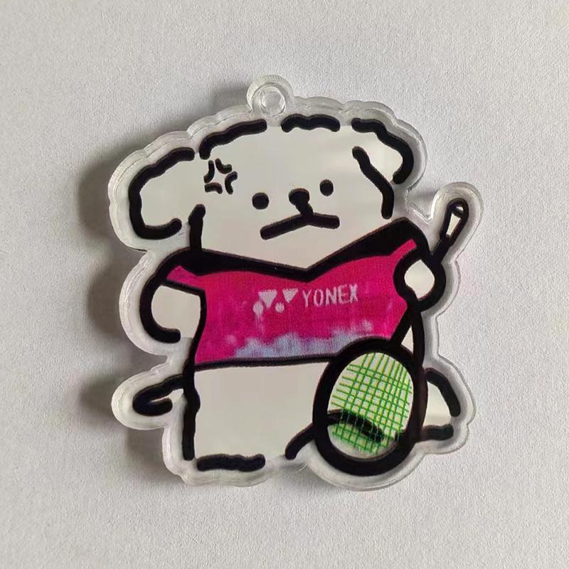 Acrylic Cartoon Badminton Puppy Anime Jewelry Accessories