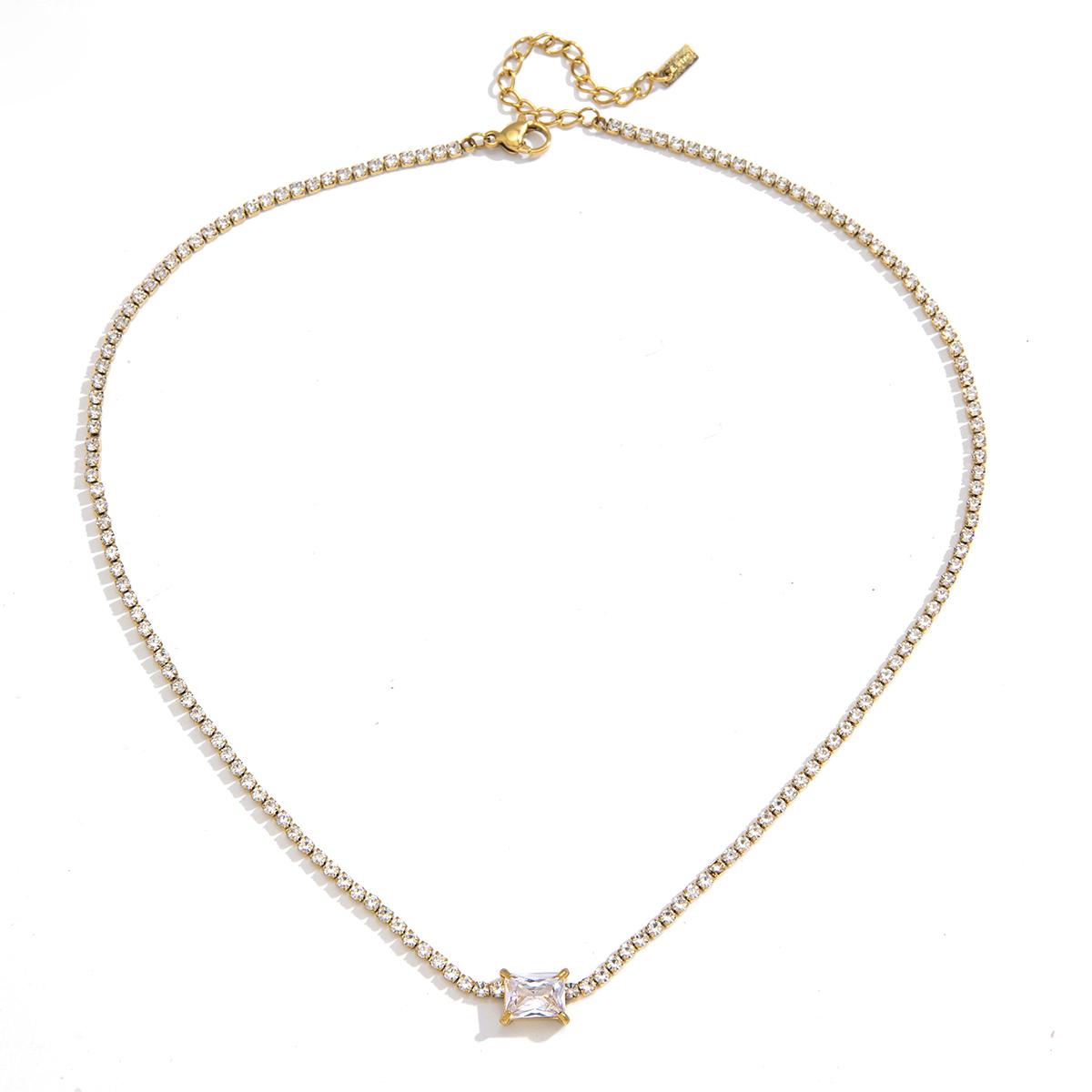 Yori Stainless Steel Golden PVD Zirconia Pendant Necklace Delicate Stainless Steel Daily Wear Arrivals Fashion Jewelry Gift