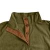 Men's Corduroy Button-Up Stand Collar Long Sleeve Sweatshirt
