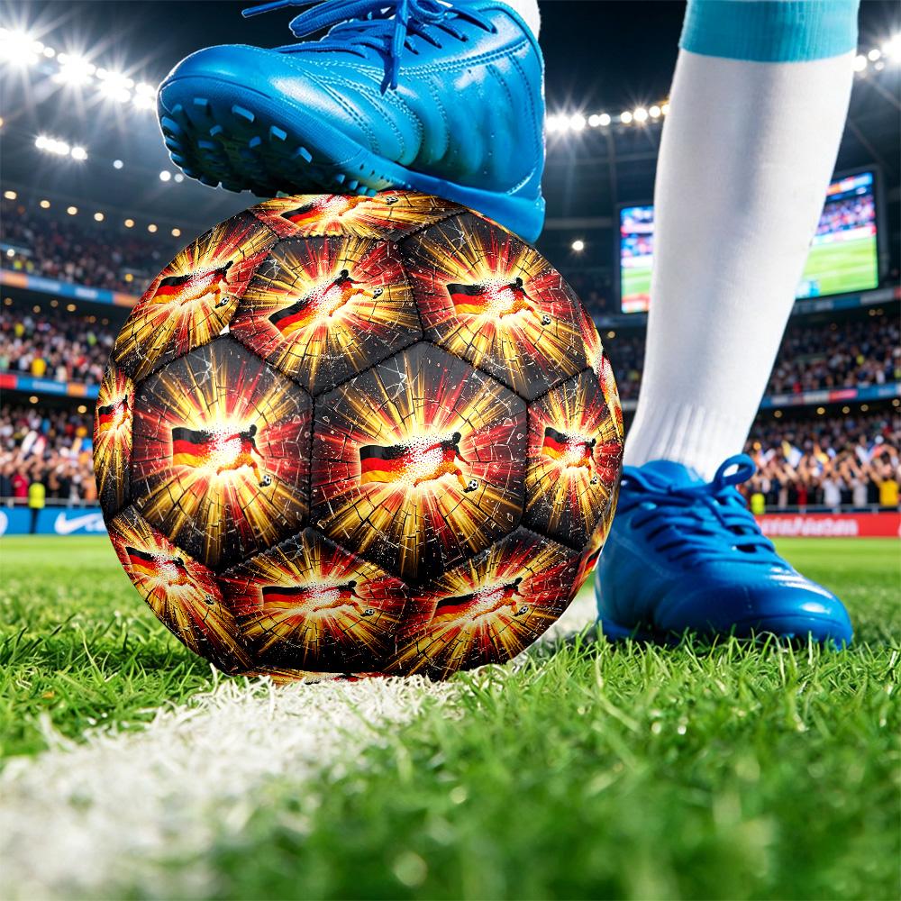 Balón de Fútbol Estampado de Alemania Talla 5 Resistente al Desgaste Estándar Fútbol de Entrenamiento para Adultos Regalo para Aficionados para Partido Deportivo Interior Exterior
