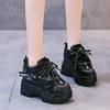 Fashion 9CM Autumn Women's Casual Sports Shoes High Platform Lacu-up Shoes Comfortable Women's Chunky Sneakers Breathable Outdoor Shoes