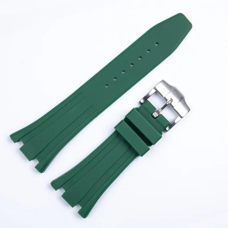 Silicone Watch Strap for AP Royal Oak Offshore Sports Waterproof Sweat-Proof Rubber Watchband Men's 27mm 28mm Double Concave