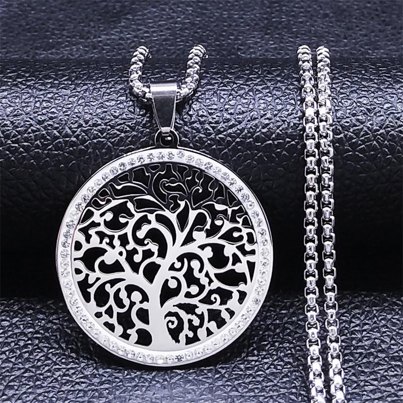 Yoga Flower of Life Stainless Steel Necklace for Women Men Gold Color Aesthetic Seed of Life Sacred Geometry Chain Jewelry N4834
