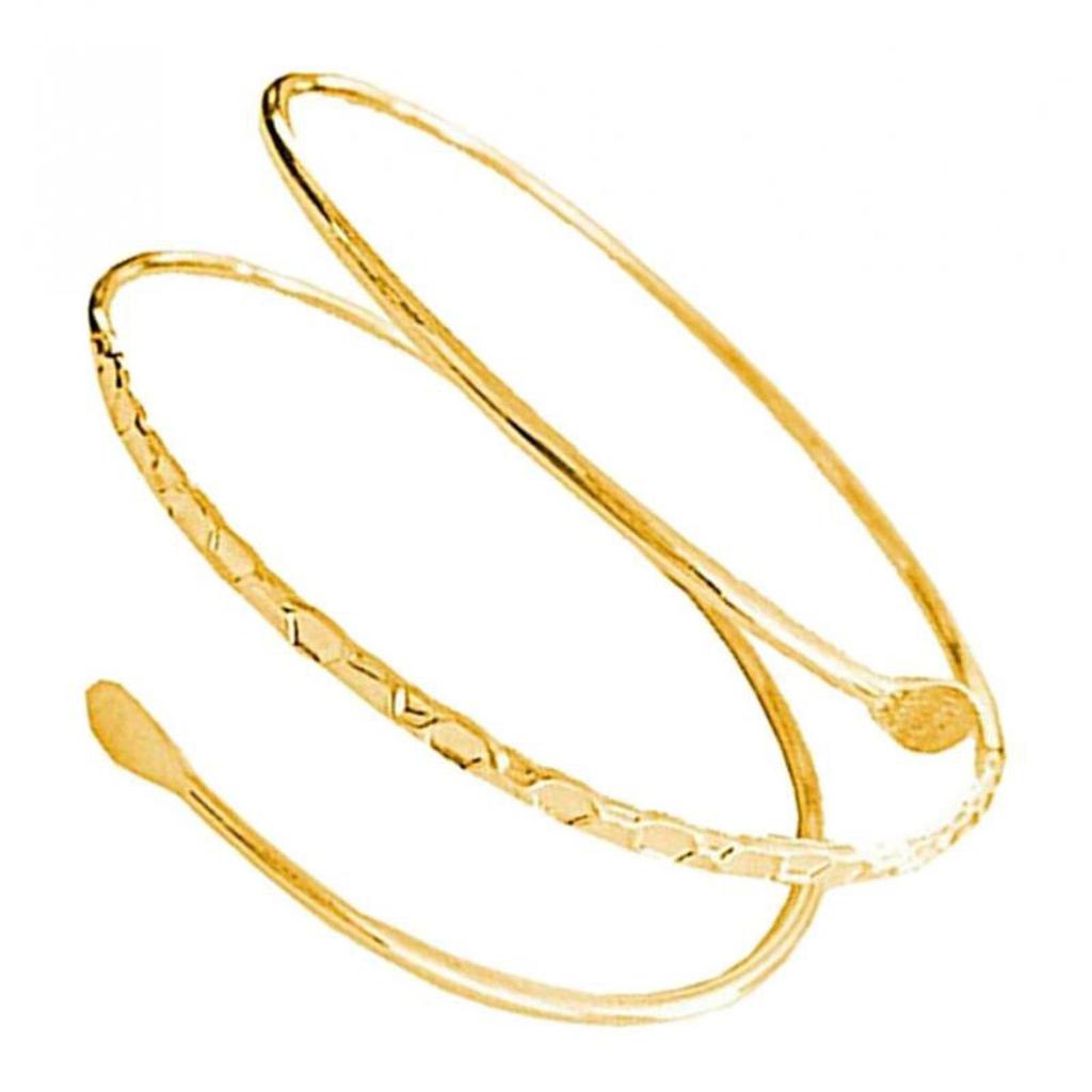 3xMinimalist Metal Coil Upper Arm Cuff Bracelet Armlet Armband Bangle Golden