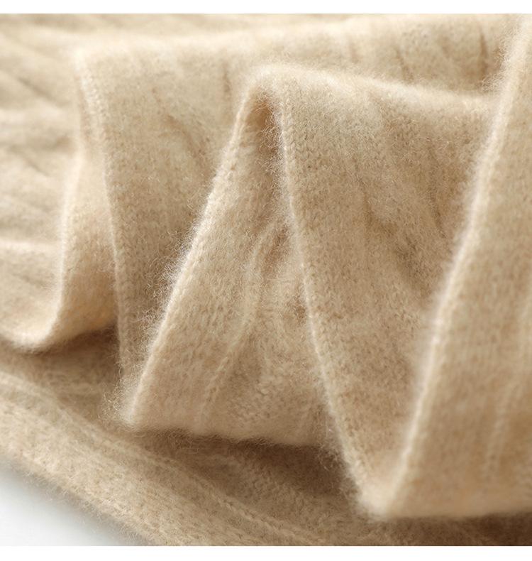 100% Pure Cashmere Cable Knit Scarf for Women and Men – Versatile Autumn/Winter Fashion Accessory