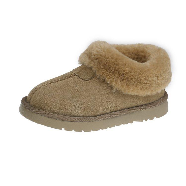 Schneestiefel Damen Haariger Mund Winter Gepolstert Verdickt Warm Baumwollschuhe Mode Brotschuhe