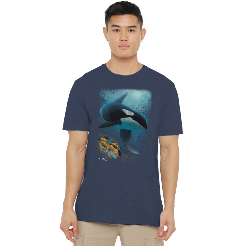 Wildlife Salmon Hunter Orca T-Shirt S-3XL Navy S